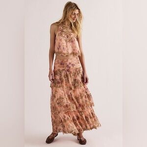 FREE PEOPLE Maple Glow Maxi Skirt Set Size M NWT Festival